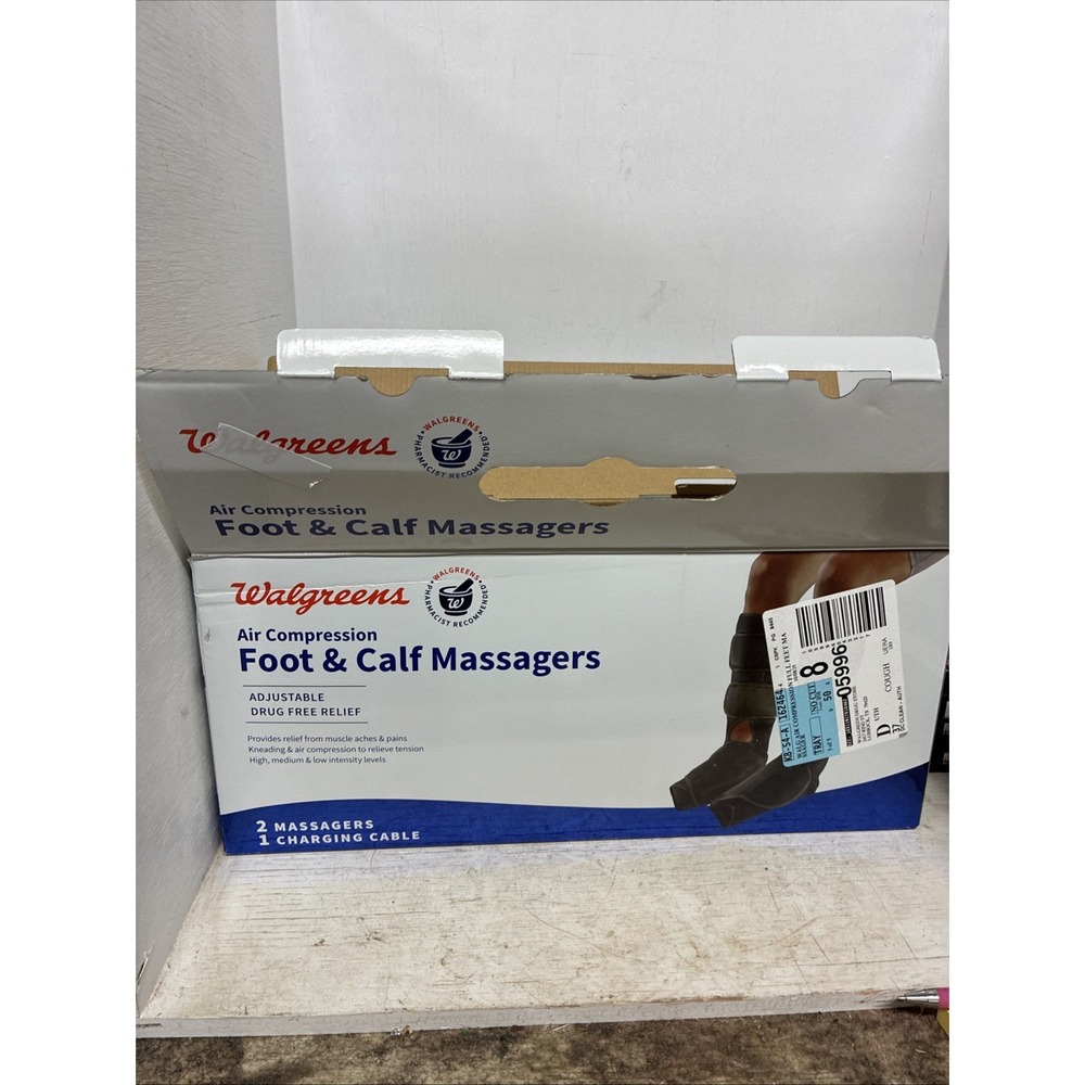 New Walgreens Air Compression Foot Leg & Calf Massagers Muscle Pain Relief